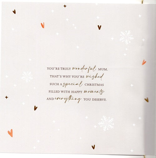 Deluxe Embellished Wonderful Mum Leafy Love Hand-Finished Christmas Card