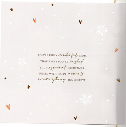 Deluxe Embellished Wonderful Mum Leafy Love Hand-Finished Christmas Card