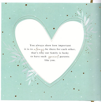 Deluxe Embellished Mum & Dad Floral Robins Hand-Finished Christmas Card