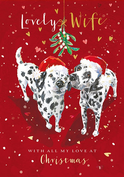 The Wildlife Lovely Wife Dalmatians Puppy Love Artistic Christmas Greeting Card