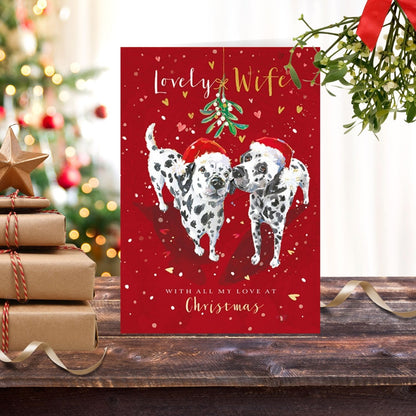 The Wildlife Lovely Wife Dalmatians Puppy Love Artistic Christmas Greeting Card
