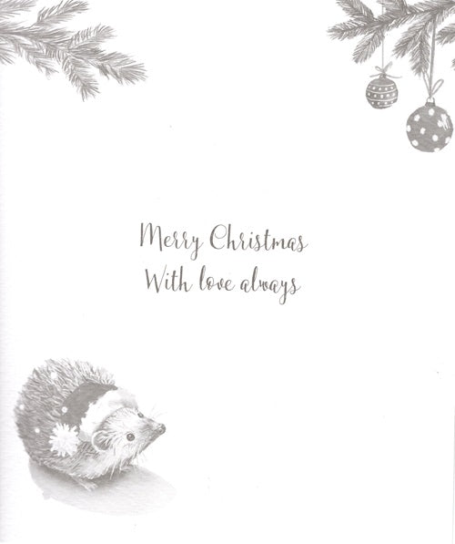 The Wildlife Wonderful Granddaughter Hedgehog Artistic Christmas Greeting Card