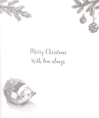 The Wildlife Wonderful Granddaughter Hedgehog Artistic Christmas Greeting Card