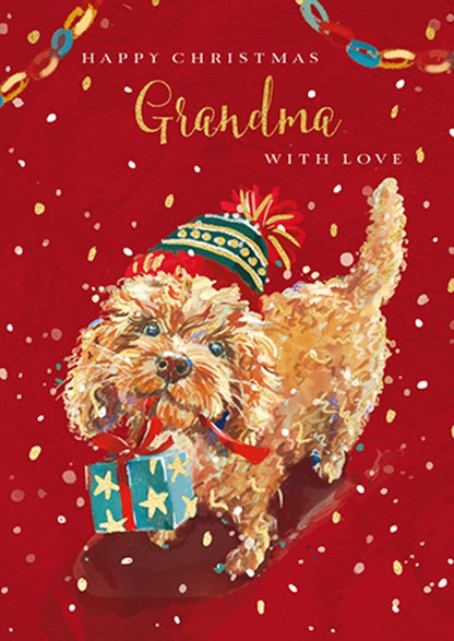 The Wildlife Grandma Cockapoo Pawsome Presents Artistic Christmas Greeting Card
