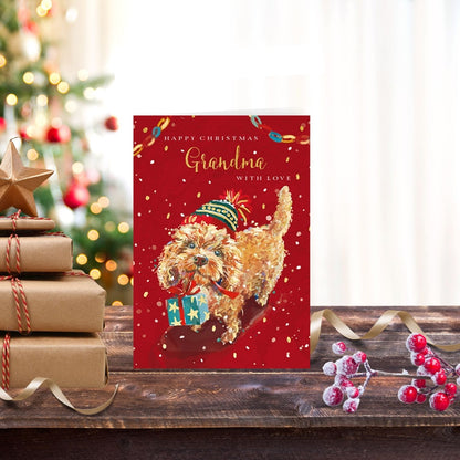 The Wildlife Grandma Cockapoo Pawsome Presents Artistic Christmas Greeting Card