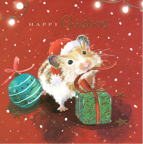 The Wildlife Happy Christmas Hamster Claus Artistic Single Christmas Card