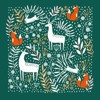 Box of 8 Winter Woodland Curious Inksmith Christmas Cards