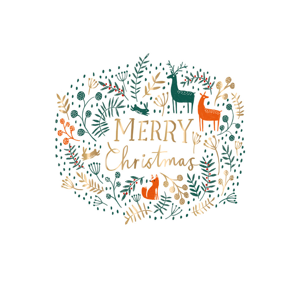 Box of 8 Winter Woodland Curious Inksmith Christmas Cards