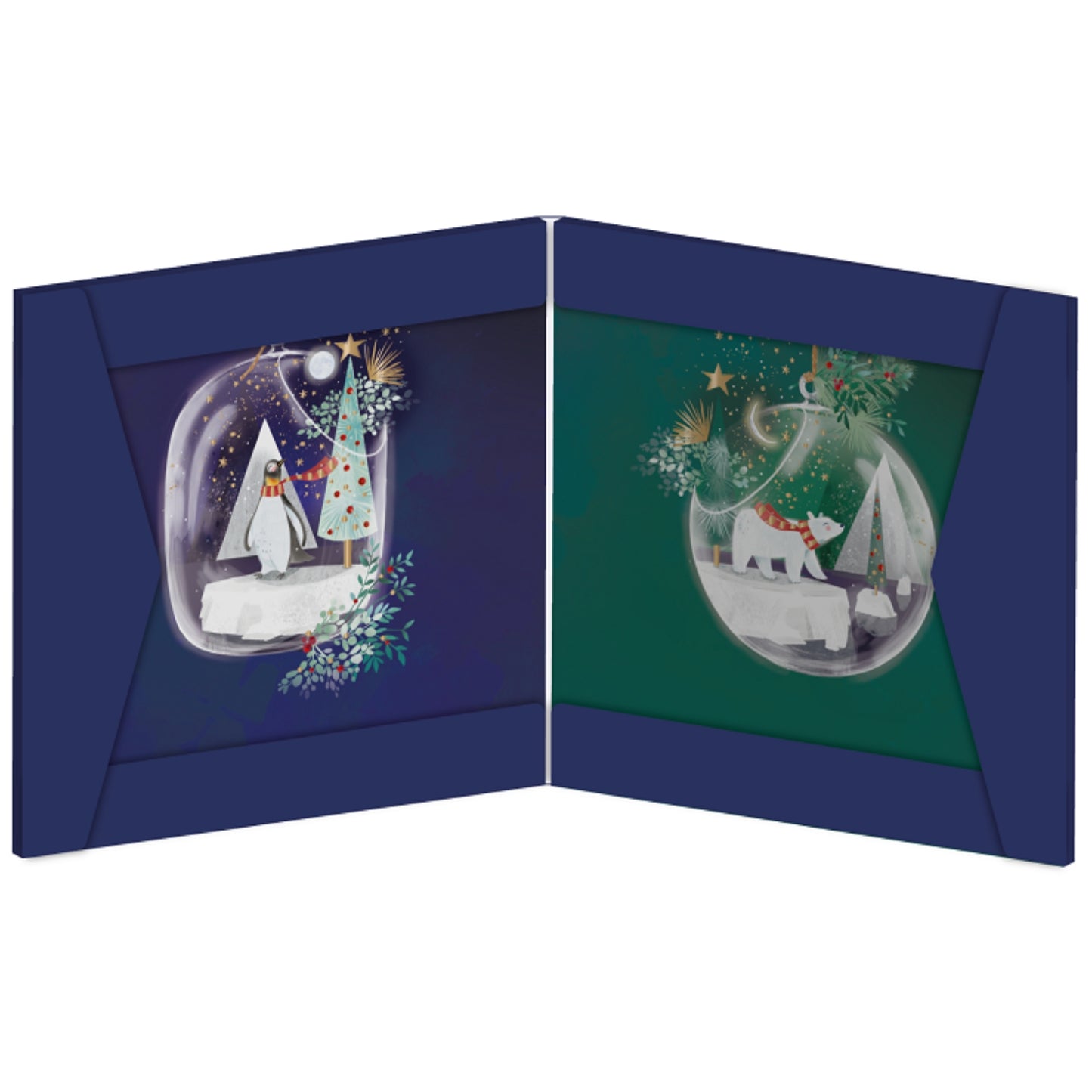 Box of 8 Winter Baubles Curious Inksmith Christmas Cards