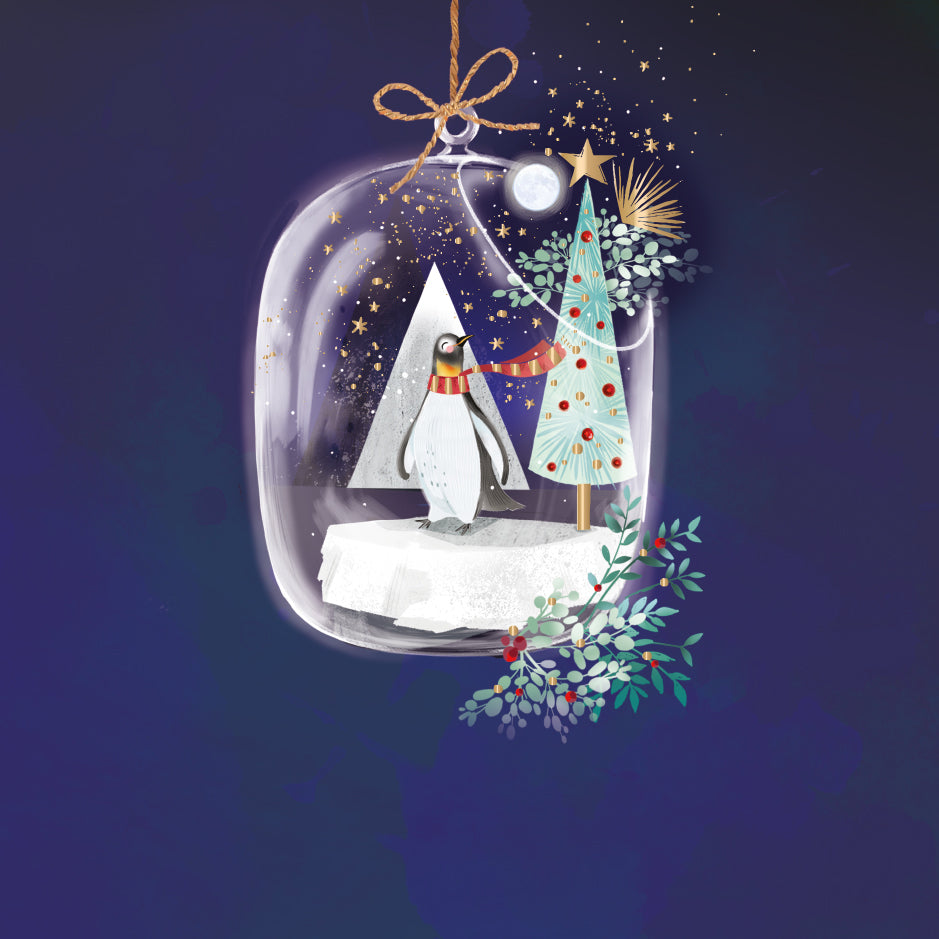 Box of 8 Winter Baubles Curious Inksmith Christmas Cards