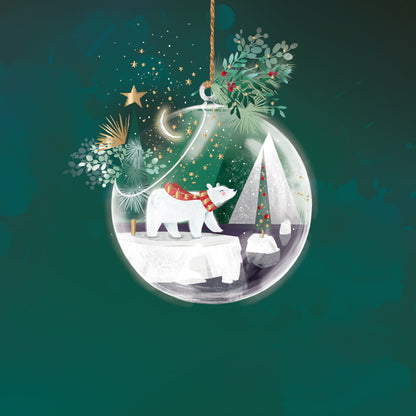Box of 8 Winter Baubles Curious Inksmith Christmas Cards