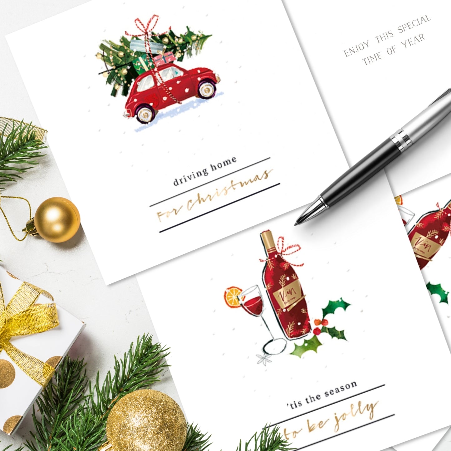 Box of 8 Christmas At Home Curious Inksmith Christmas Cards