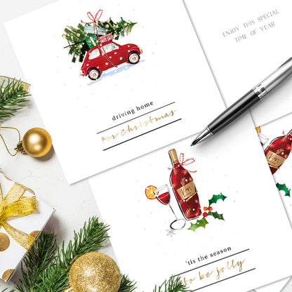 Box of 8 Christmas At Home Curious Inksmith Christmas Cards