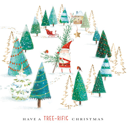 Box of 8 Tree-rific Shooting Star Children's Hospices Foiled Christmas Cards