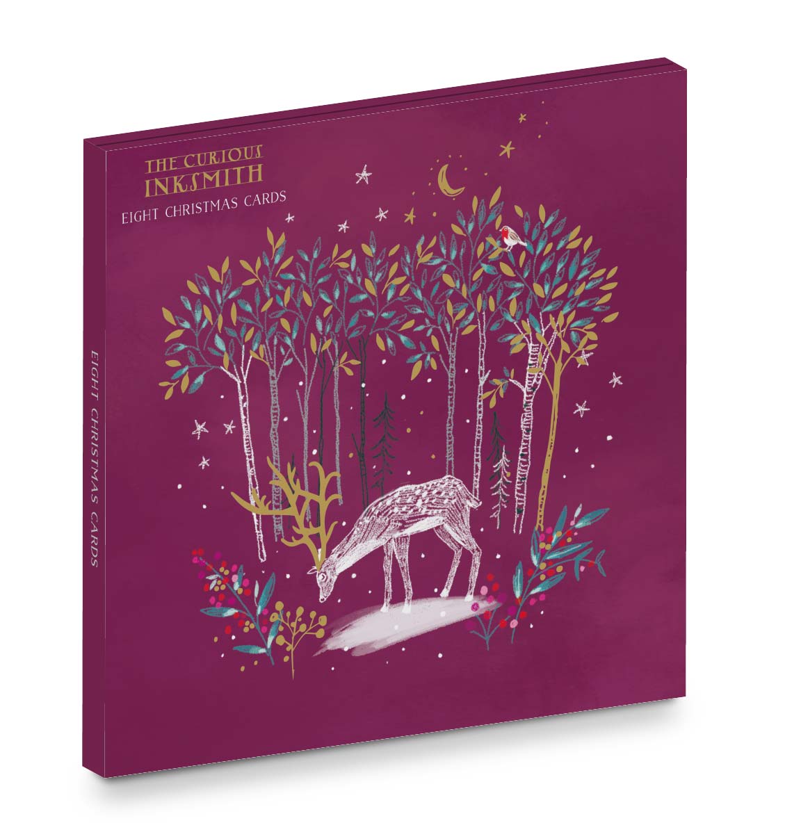 Box of 8 Enchanted Forest Curious Inksmith Christmas Cards