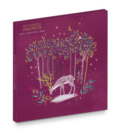 Box of 8 Enchanted Forest Curious Inksmith Christmas Cards