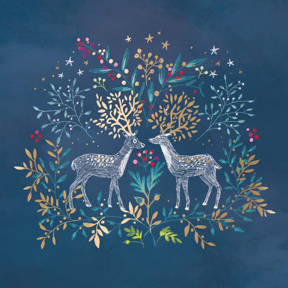 Box of 8 Enchanted Forest Curious Inksmith Christmas Cards