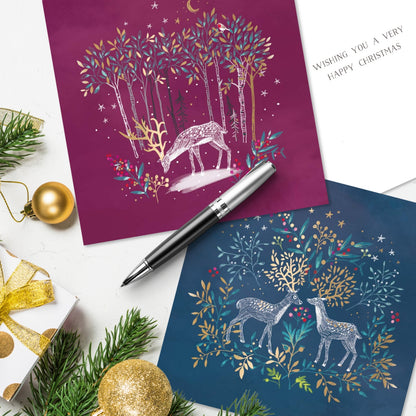 Box of 8 Enchanted Forest Curious Inksmith Christmas Cards