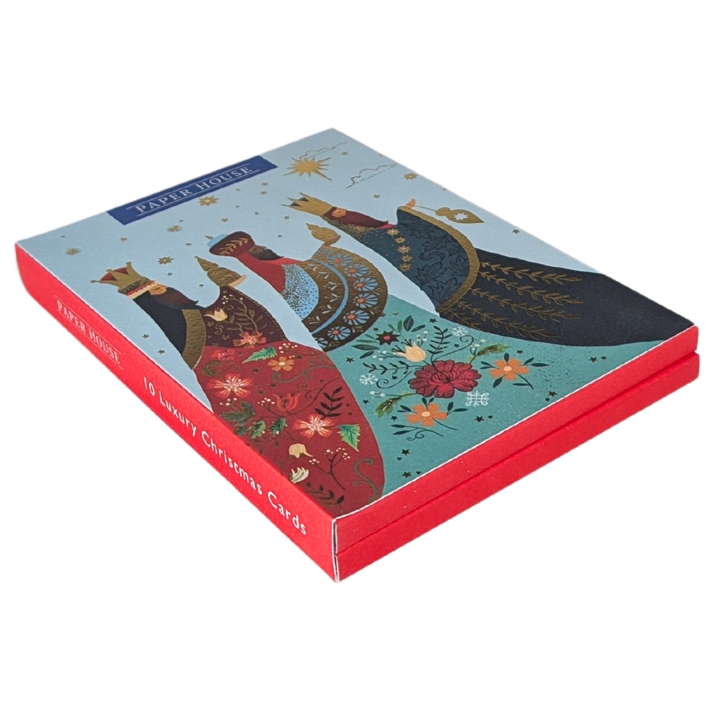Box of 10 Three Kings Foiled Christmas Cards In 2 Designs