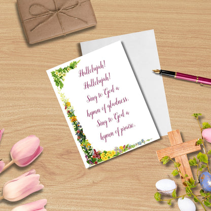 Pack of 4 Hallelujah Mini Medici Happy Easter Greeting Cards