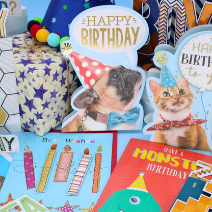 CARD 'N' MIX Birthday Boy Assortment 6 Card Potluck Pick Cards for Birthdays
