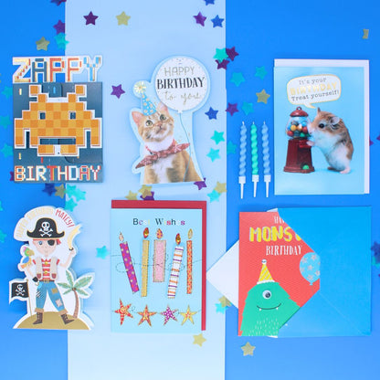 CARD 'N' MIX Birthday Boy Assortment 6 Card Potluck Pick Cards for Birthdays