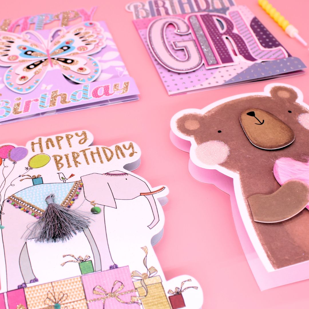 CARD 'N' MIX Birthday Girl Assortment 6 Card Potluck Pick Cards for Birthdays