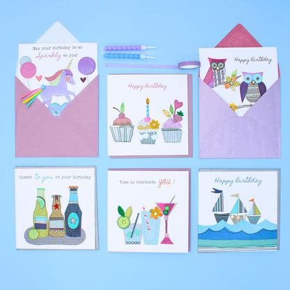 CARD 'N' MIX Bright & Breezy Assortment 6 Card Potluck Pick Cards for Birthdays