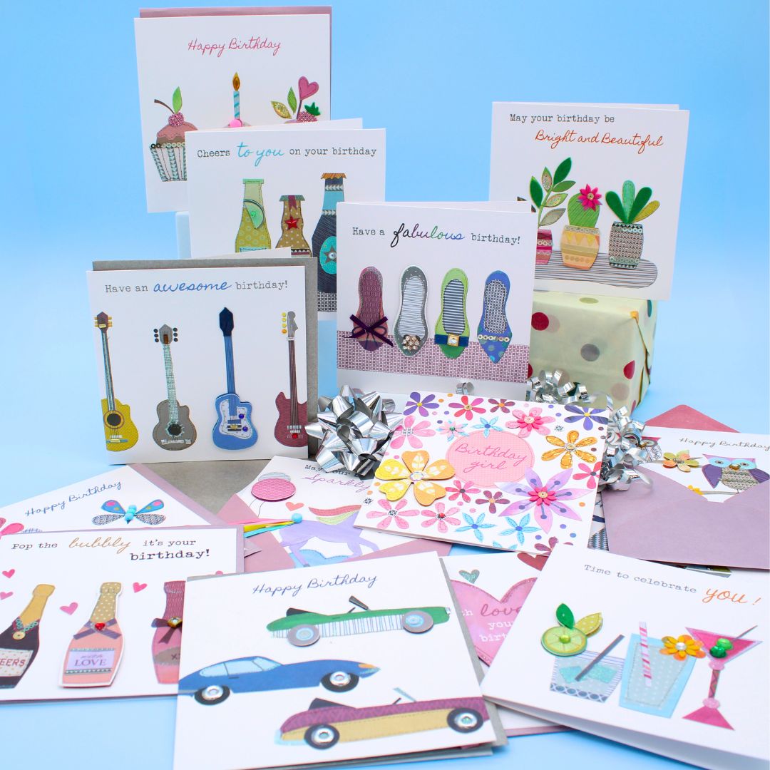 CARD 'N' MIX Bright & Breezy Assortment 6 Card Potluck Pick Cards for Birthdays