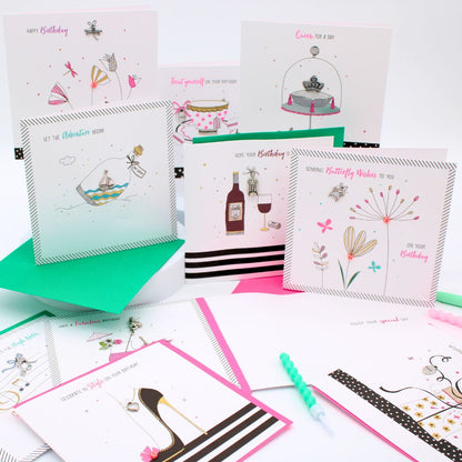 CARD 'N' MIX Charmed Assortment 6 Card Potluck Pick Cards for Birthdays