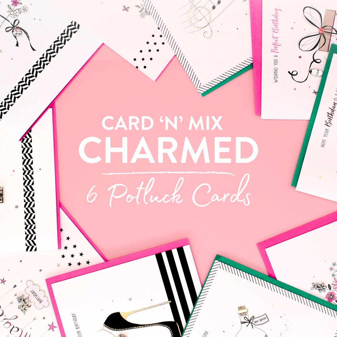 CARD 'N' MIX Charmed Assortment 6 Card Potluck Pick Cards for Birthdays