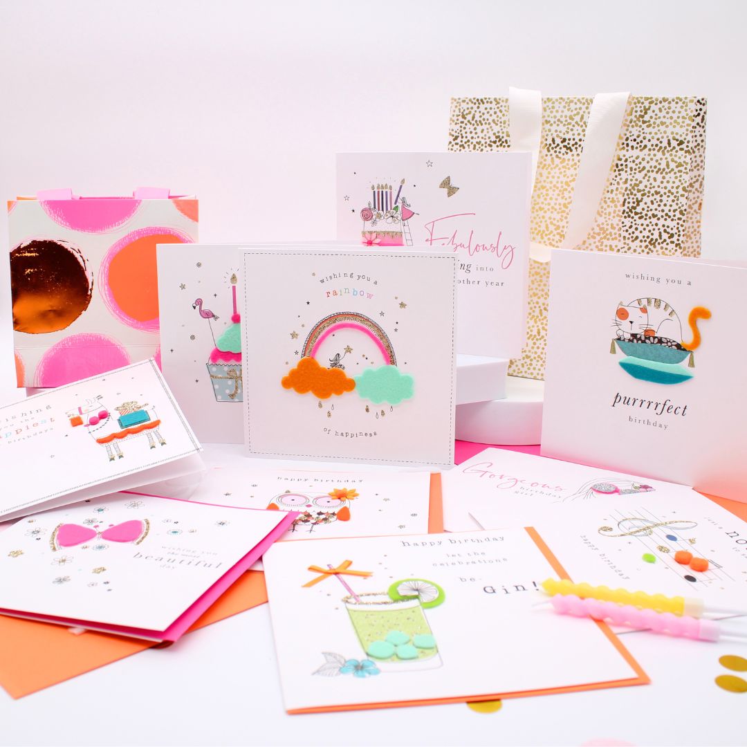 CARD 'N' MIX Felt Tastic Assortment 6 Card Potluck Pick Cards for Birthdays