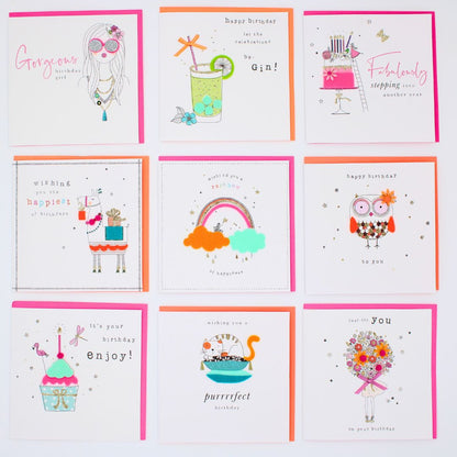 CARD 'N' MIX Felt Tastic Assortment 6 Card Potluck Pick Cards for Birthdays