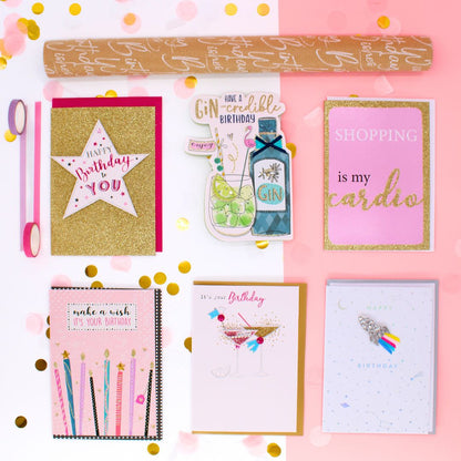 CARD 'N' MIX Fizz & Fab Assortment 6 Card Potluck Pick Cards for Birthdays