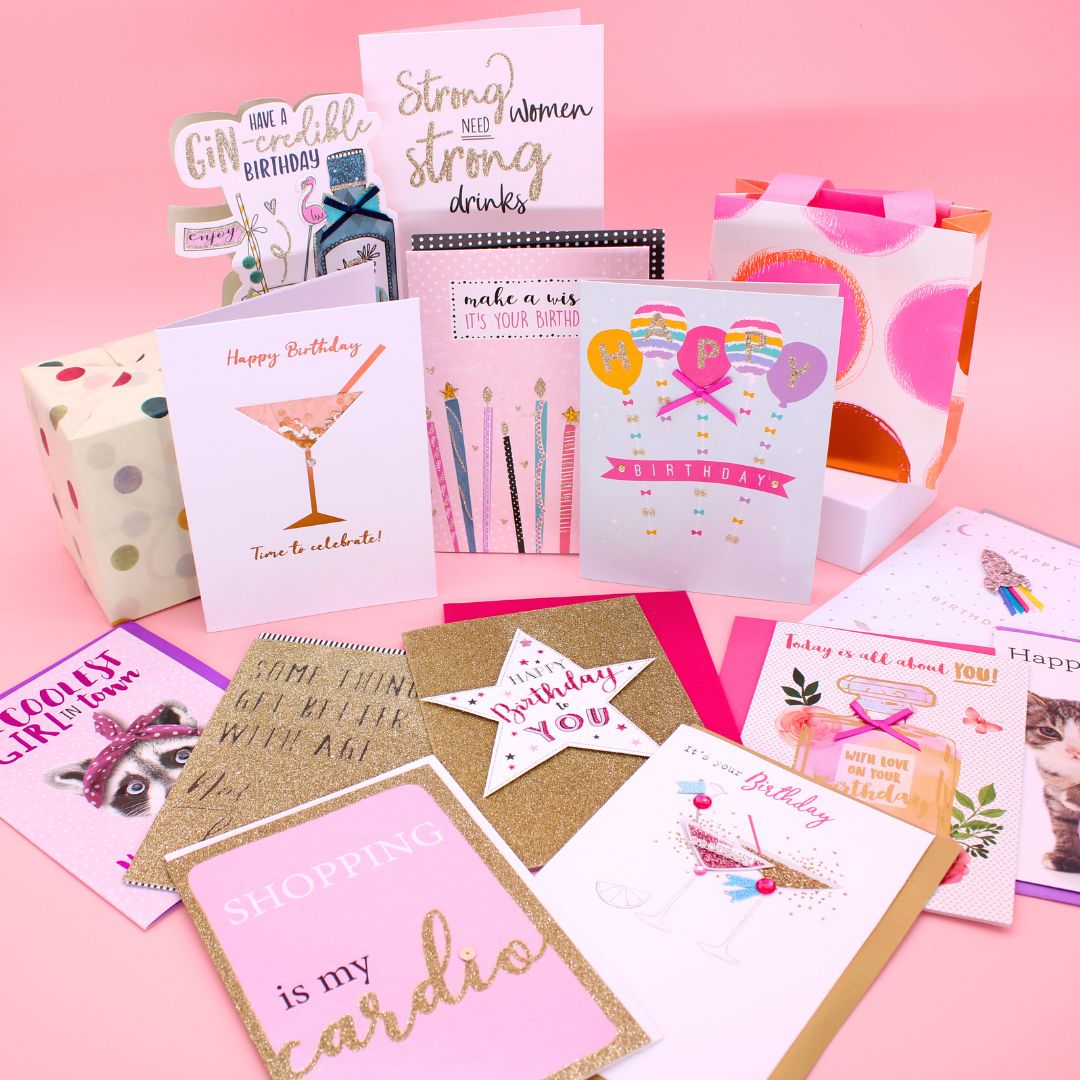 CARD 'N' MIX Fizz & Fab Assortment 6 Card Potluck Pick Cards for Birthdays
