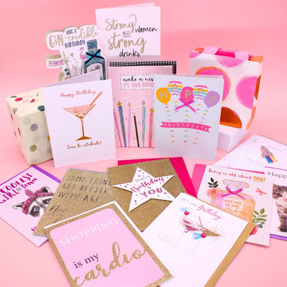 CARD 'N' MIX Fizz & Fab Assortment 6 Card Potluck Pick Cards for Birthdays