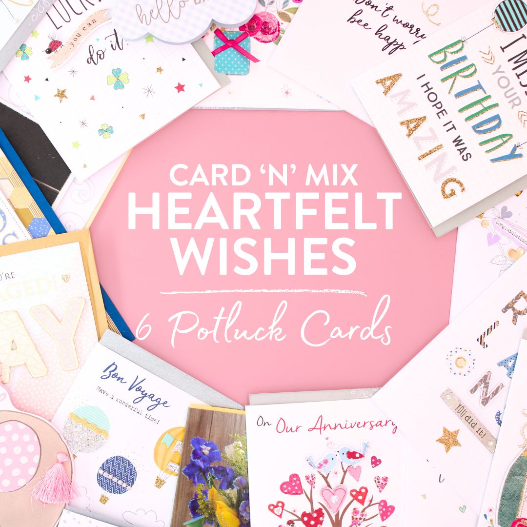CARD 'N' MIX Heartfelt Wishes Assortment 6 Card Potluck Pick Cards for Occasions