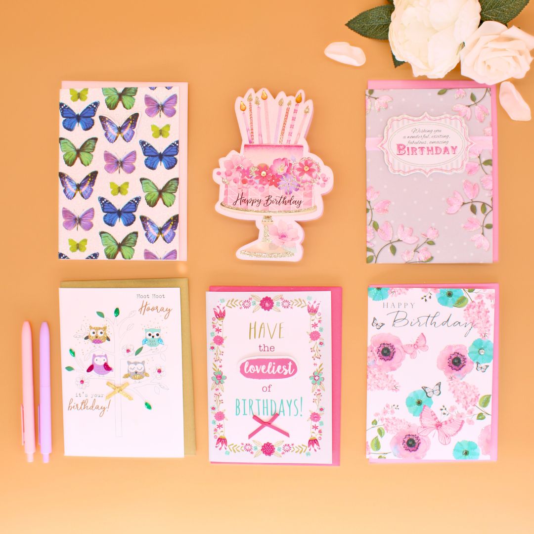 CARD 'N' MIX Lovely You Assortment 6 Card Potluck Pick Cards for Birthdays