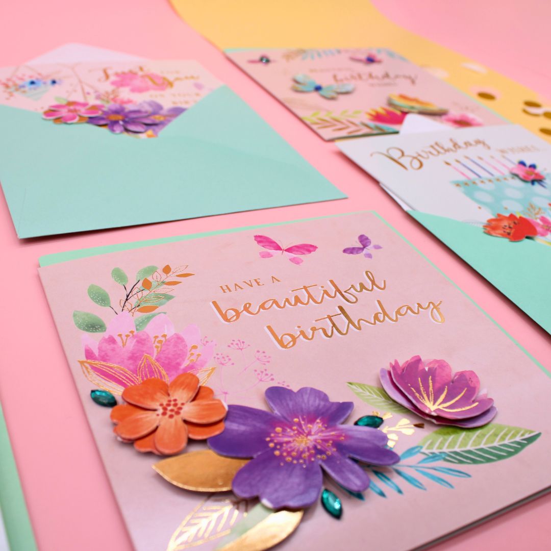CARD 'N' MIX Primrose Assortment 6 Card Potluck Pick Cards for Birthdays