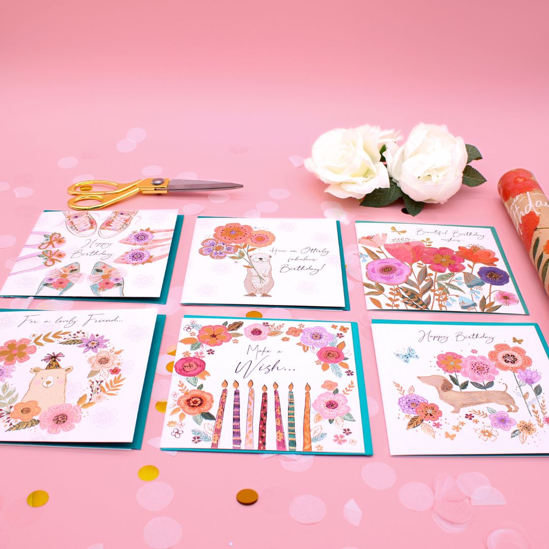 CARD 'N' MIX Sublime Assortment 6 Card Potluck Pick Cards for Birthdays