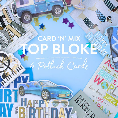 CARD 'N' MIX Top Bloke Assortment 6 Card Potluck Pick Cards for Birthdays