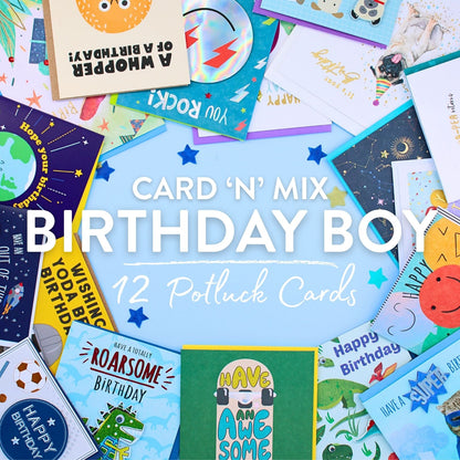 CARD'N'MIX Birthday Card Multipack Birthday Boy Variety Set 12 Card Assortment