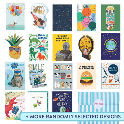 CARD'N'MIX Birthday Card Multipack Birthday Boy Variety Set 12 Card Assortment