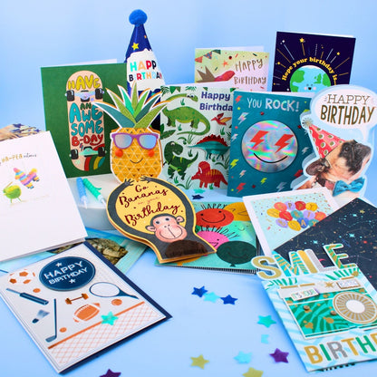 CARD'N'MIX Birthday Card Multipack Birthday Boy Variety Set 12 Card Assortment