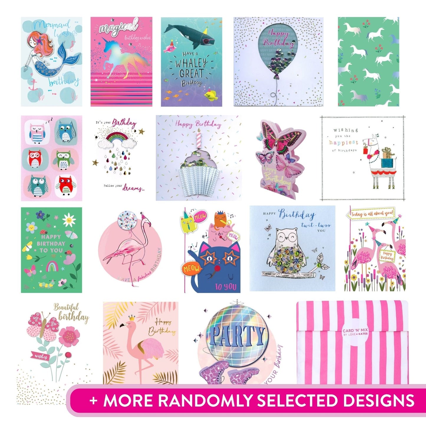 CARD'N'MIX Birthday Card Multipack Birthday Girl Variety Set 12 Card Assortment