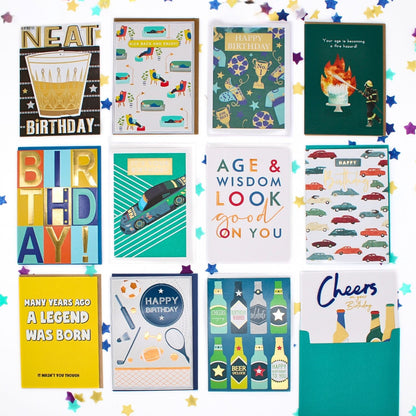 CARD'N'MIX Birthday Card Multipack Top Bloke Variety Set 12 Card Assortment