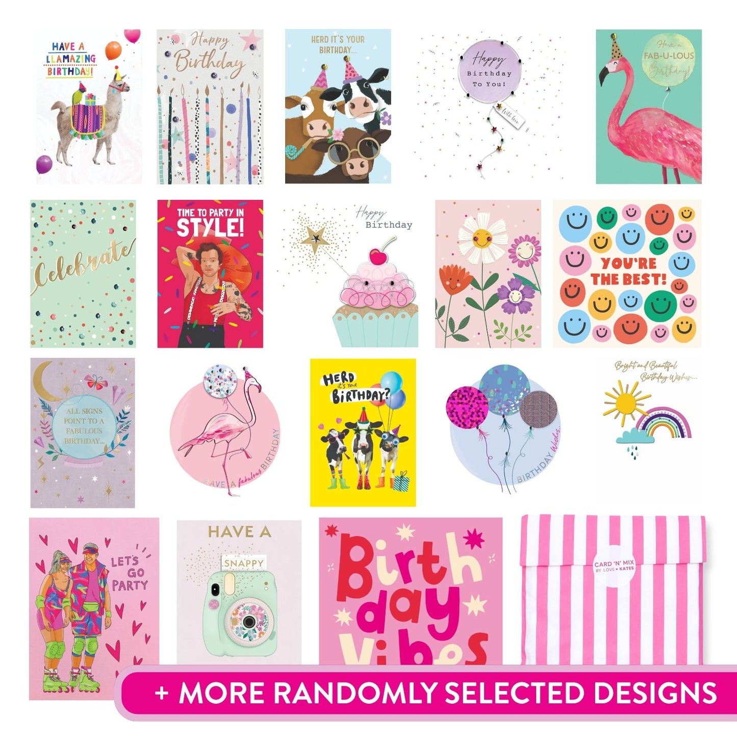 CARD'N'MIX Birthday Card Multipack Party Girl Variety Set 12 Card Assortment