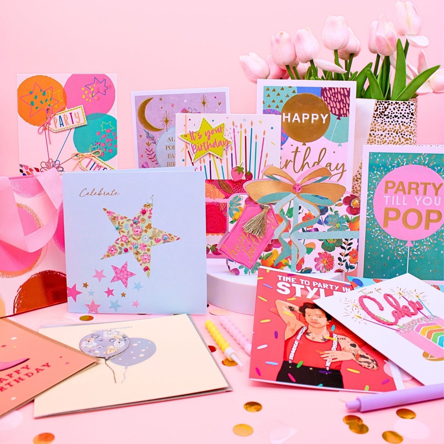 CARD'N'MIX Birthday Card Multipack Party Girl Variety Set 12 Card Assortment
