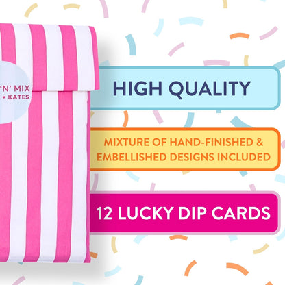 CARD'N'MIX Birthday Card Multipack Party Girl Variety Set 12 Card Assortment