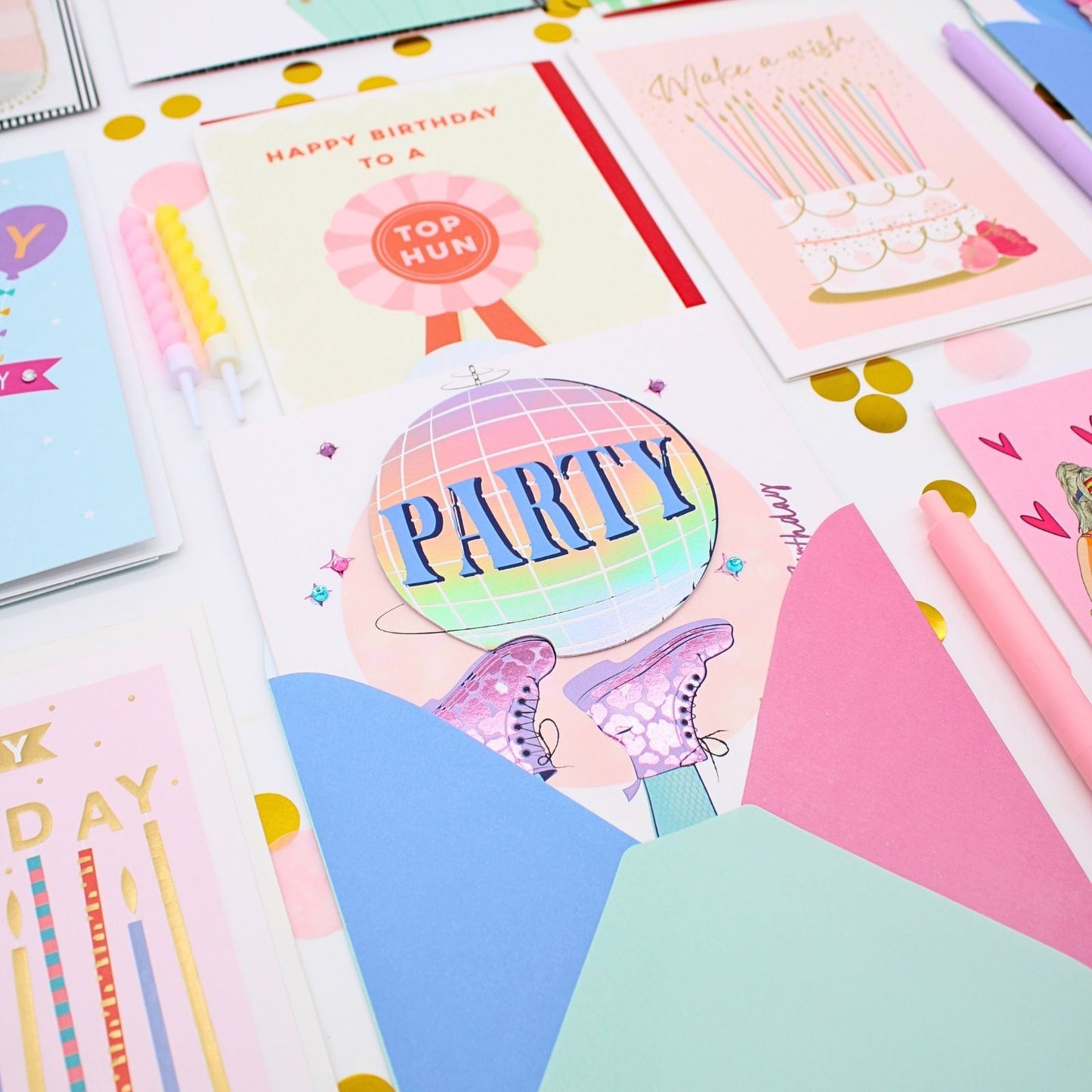 CARD'N'MIX Birthday Card Multipack Party Girl Variety Set 12 Card Assortment